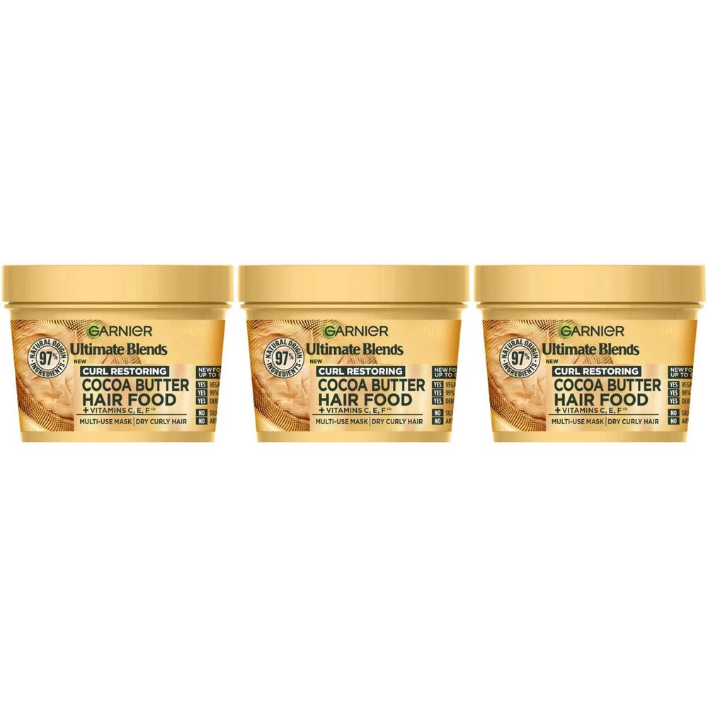 3-PACK Garnier Cocoa Butter 3-in-1 Hair Mask 400 ml